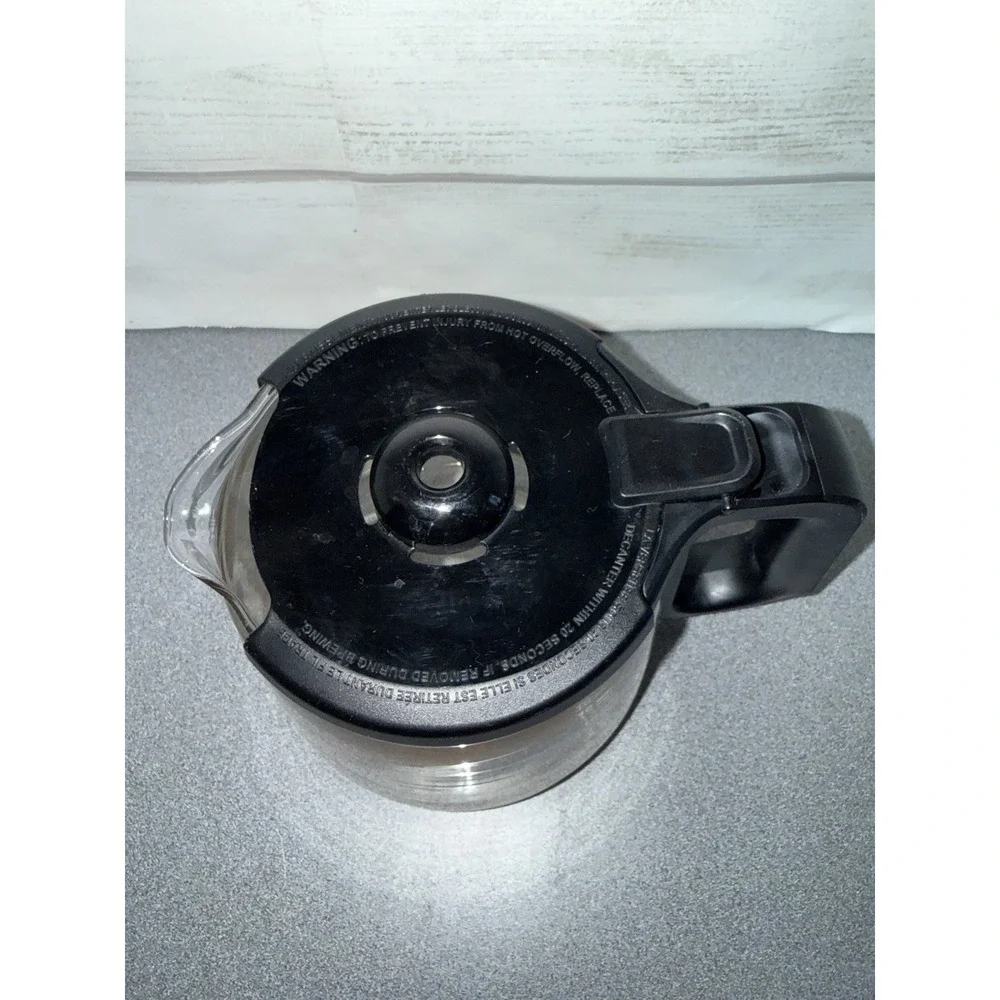 Mr. Coffee Replacement Coffee‎ Carafe 12 Cup Glass Black Lid & Handle